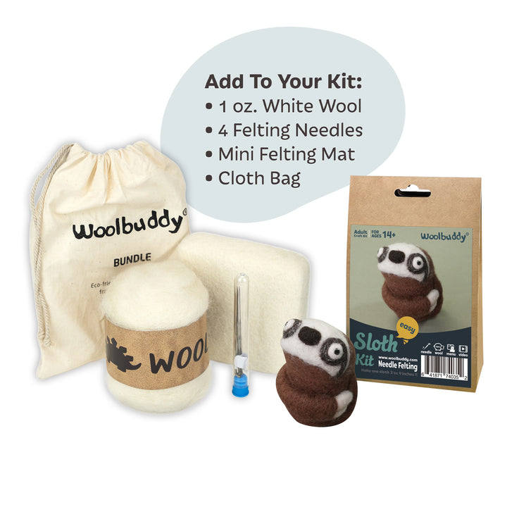 Needle Felting Sloth Kit for Beginners | Woolbuddy