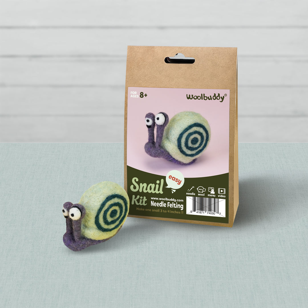 Snail Needle Felting Kit – Beginner DIY Wool Craft Gift