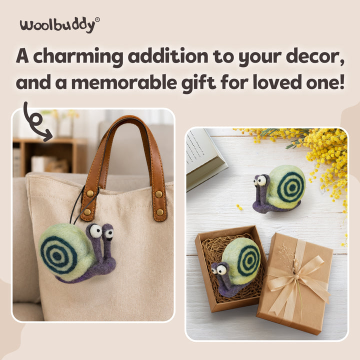 Snail Needle Felting Kit – Beginner DIY Wool Craft Gift