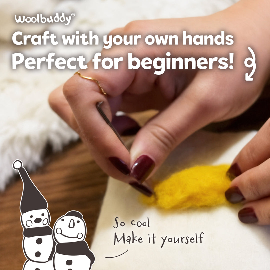 Needle Felting Snowman Kit for Beginners – Complete Wool Craft Kit | Woolbuddy
