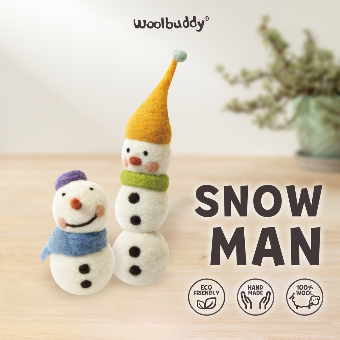 Needle Felting Snowman Kit for Beginners – Complete Wool Craft Kit | Woolbuddy
