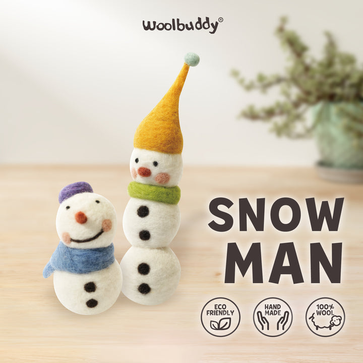 Needle Felting Snowman Kit for Beginners – Complete Wool Craft Kit | Woolbuddy