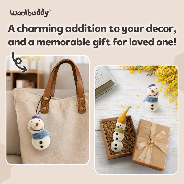Needle Felting Snowman Kit for Beginners – Complete Wool Craft Kit | Woolbuddy