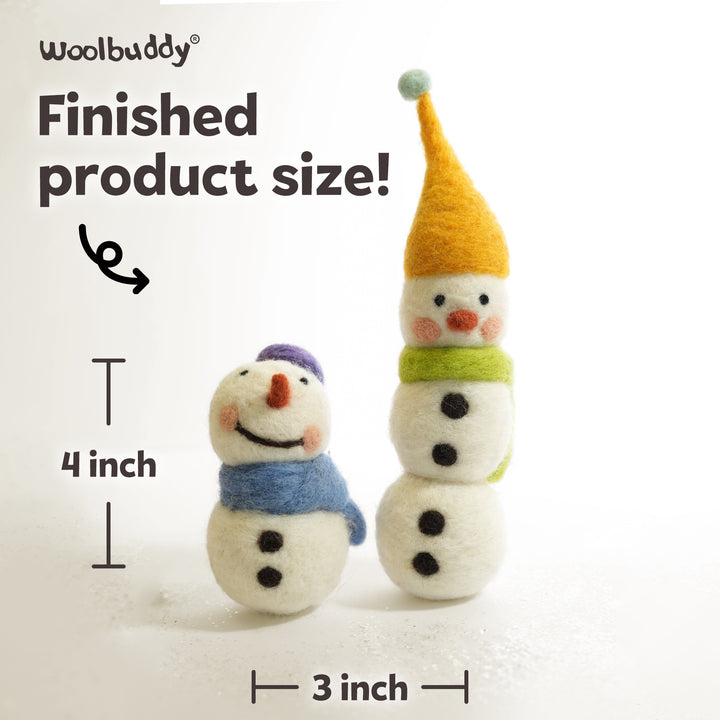 Needle Felting Snowman Kit for Beginners – Complete Wool Craft Kit | Woolbuddy