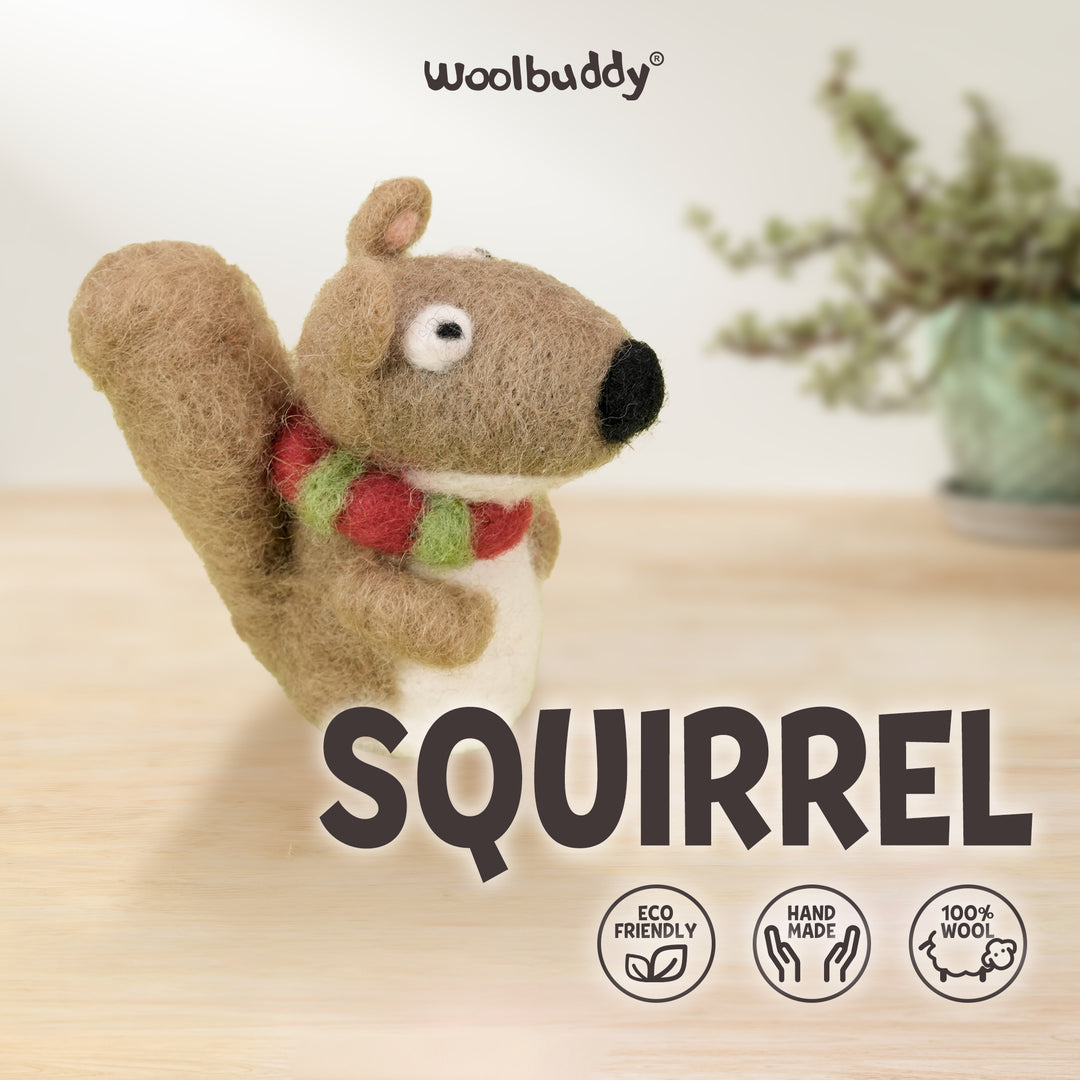 Squirrel Needle Felting Kit – Beginner DIY Wool Craft Gift