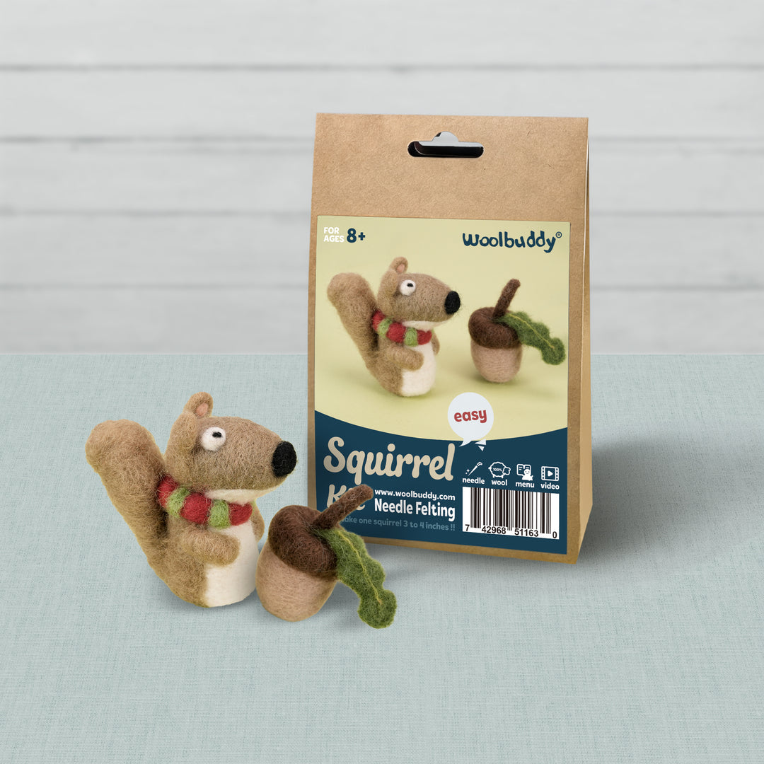 Squirrel Needle Felting Kit – Beginner DIY Wool Craft Gift