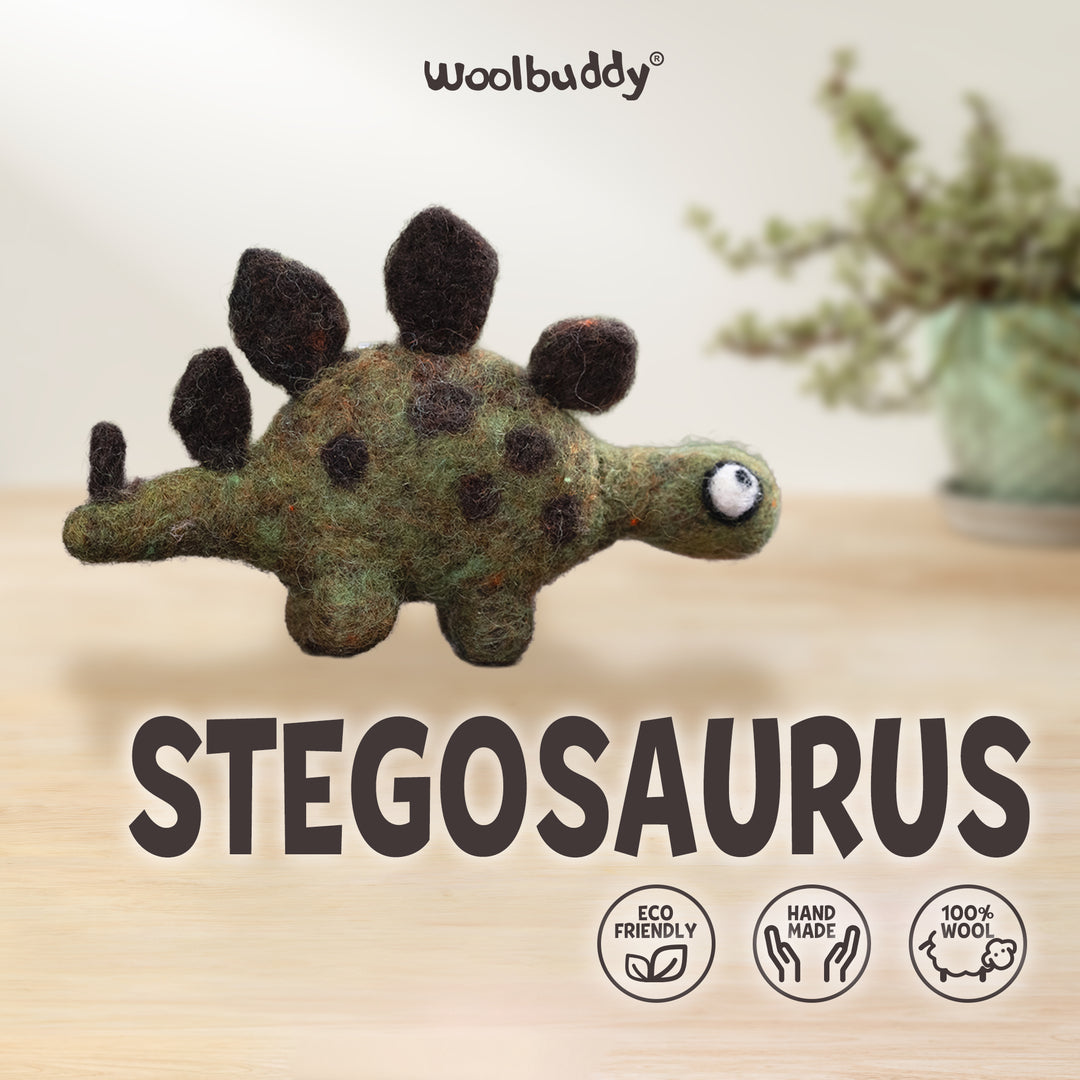 Stegosaurus Needle Felting Kit – DIY Dinosaur Craft Gift