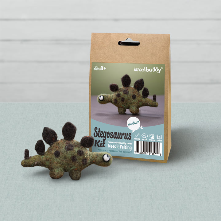 Stegosaurus Needle Felting Kit – DIY Dinosaur Craft Gift
