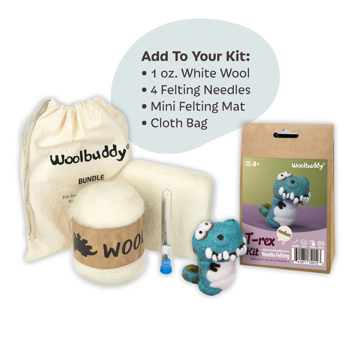 T-Rex Needle Felting Kit – Beginner DIY Dinosaur Craft Gift