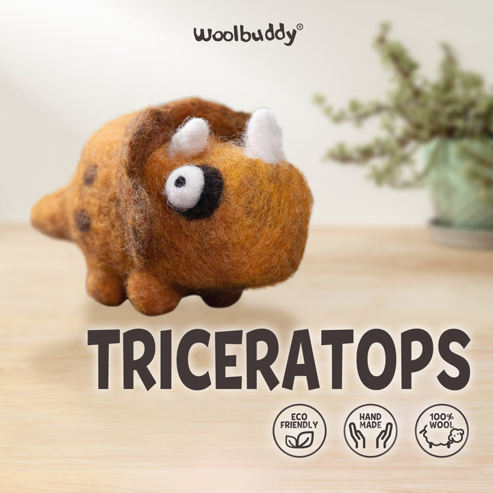 Triceratops Needle Felting Kit – Beginner DIY Dinosaur Craft