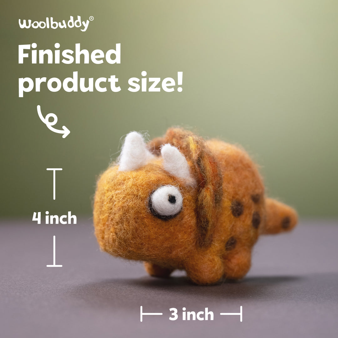 Triceratops Needle Felting Kit – Beginner DIY Dinosaur Craft