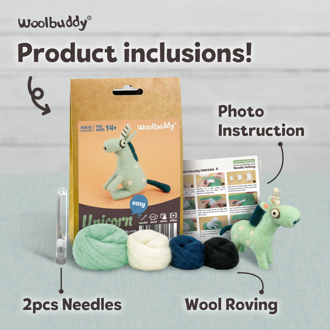 Needle Felting Unicorn Kit for Beginners | Woolbuddy