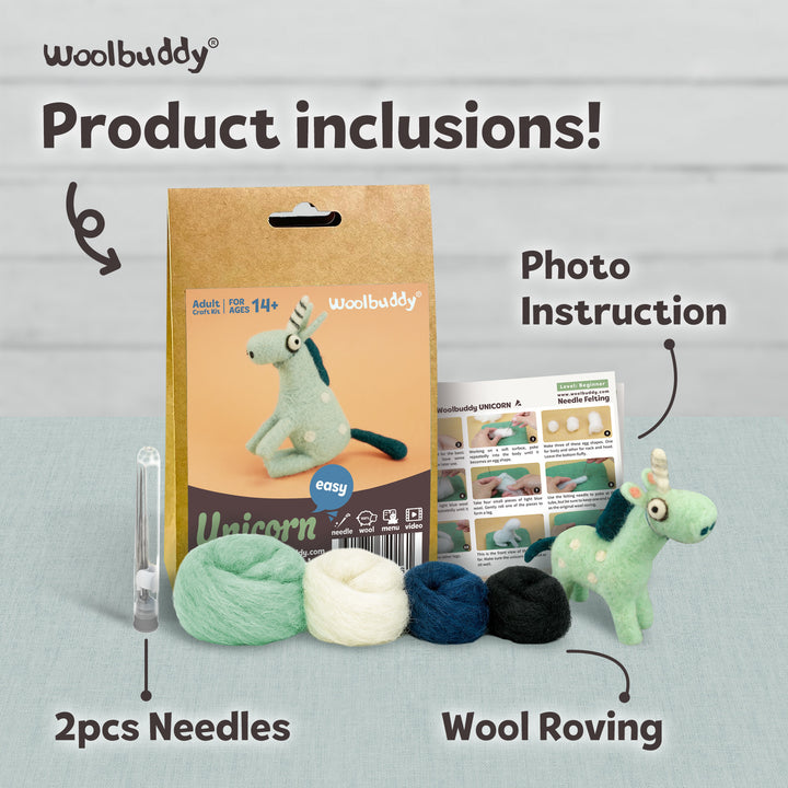 Needle Felting Unicorn Kit for Beginners | Woolbuddy