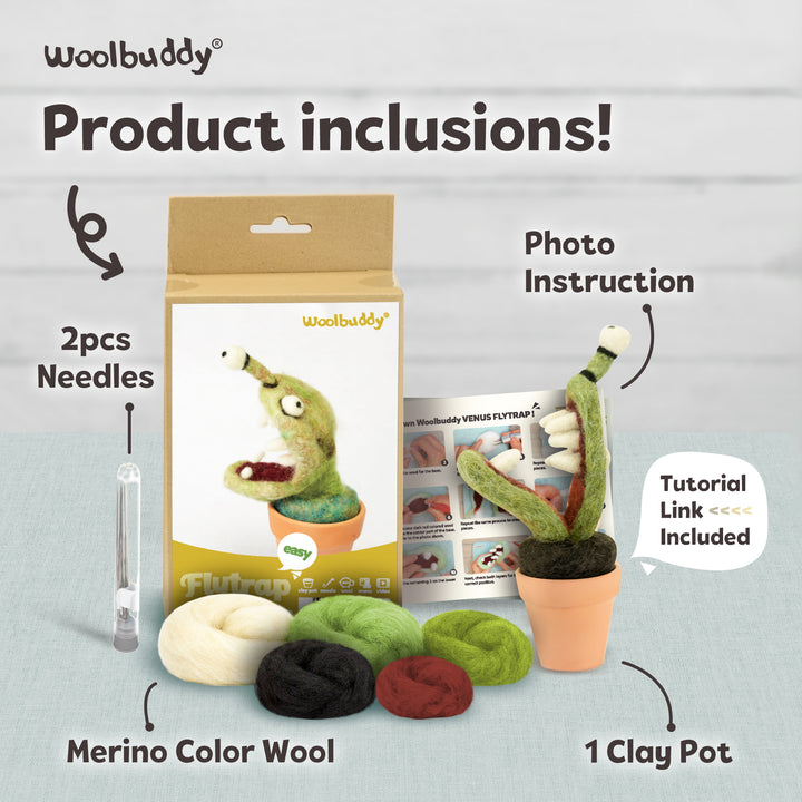 Needle Felting Flytrap Kit for Beginners | Woolbuddy