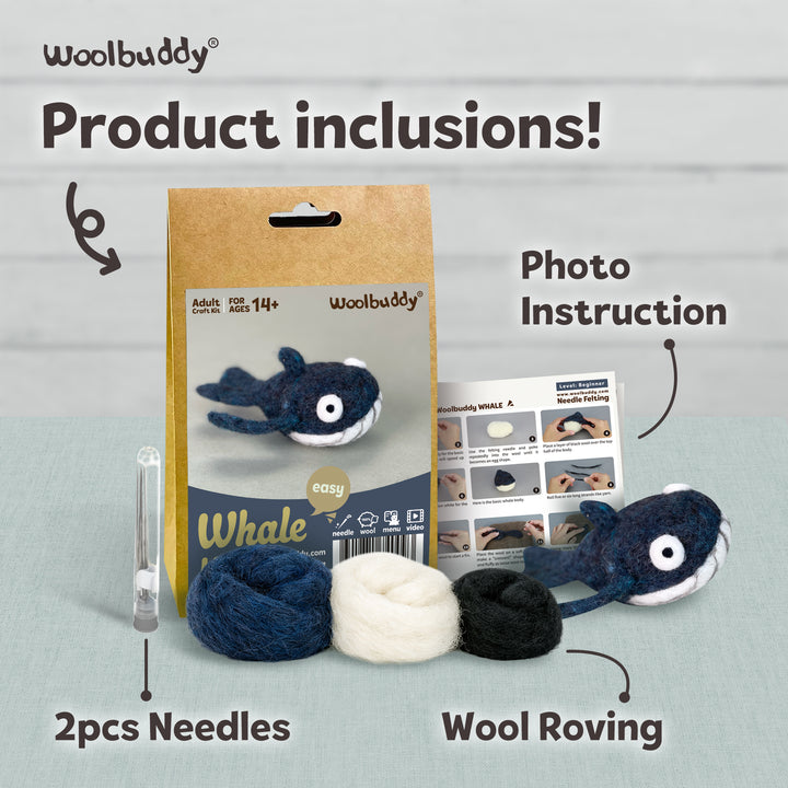 Needle Felting Whale Kit for Beginners | Woolbuddy