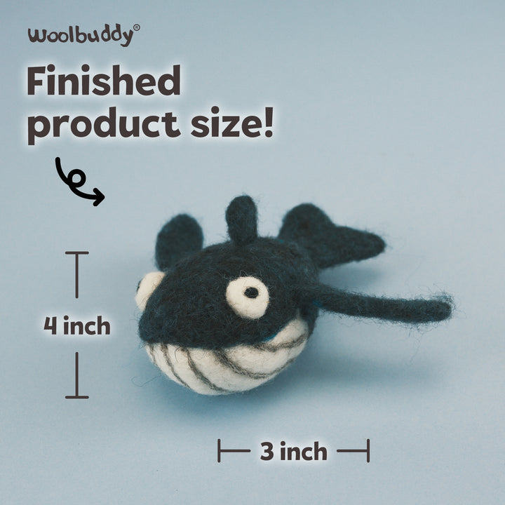 Needle Felting Whale Kit for Beginners | Woolbuddy