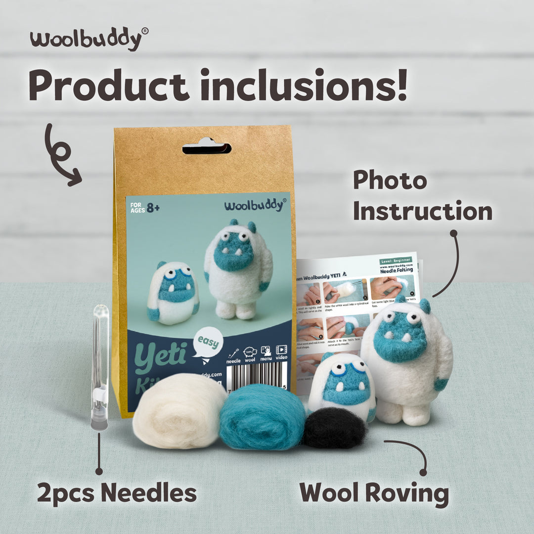 Yeti Needle Felting Kit – Beginner DIY Wool Craft Gift