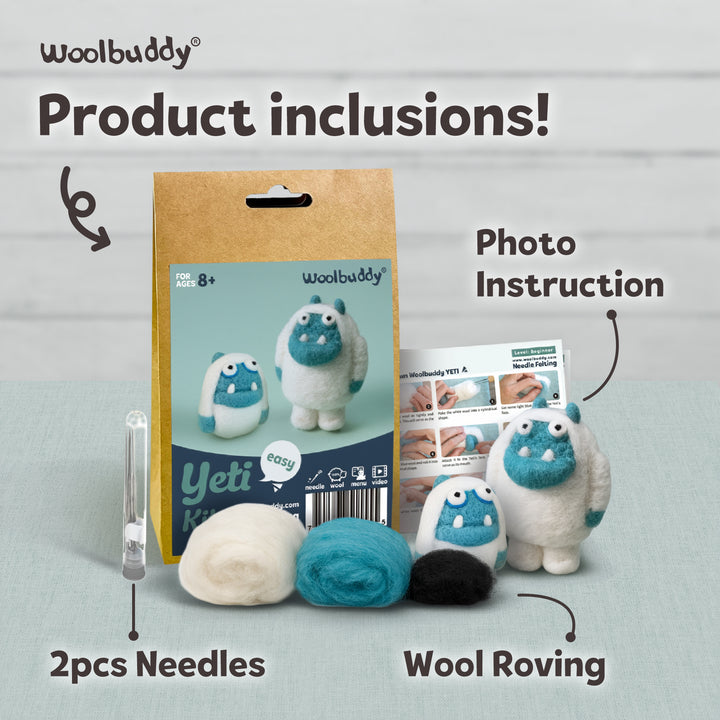 Yeti Needle Felting Kit – Beginner DIY Wool Craft Gift