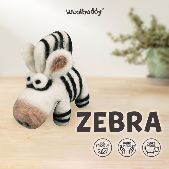 Needle Felting Zebra Kit for Beginners | Woolbuddy