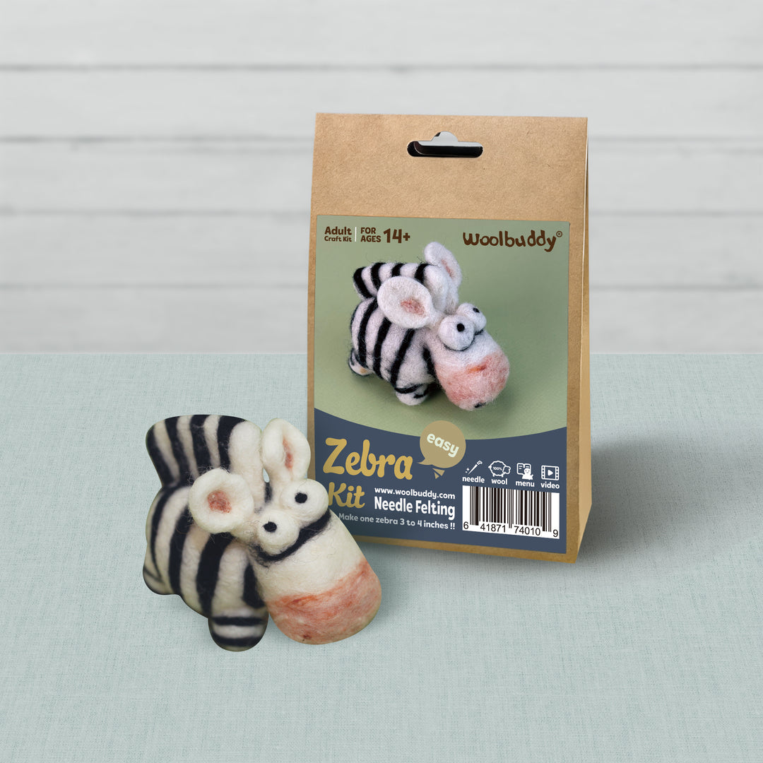 Needle Felting Zebra Kit for Beginners | Woolbuddy
