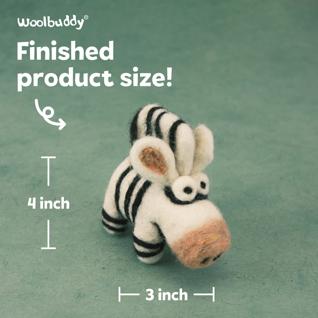 Needle Felting Zebra Kit for Beginners | Woolbuddy