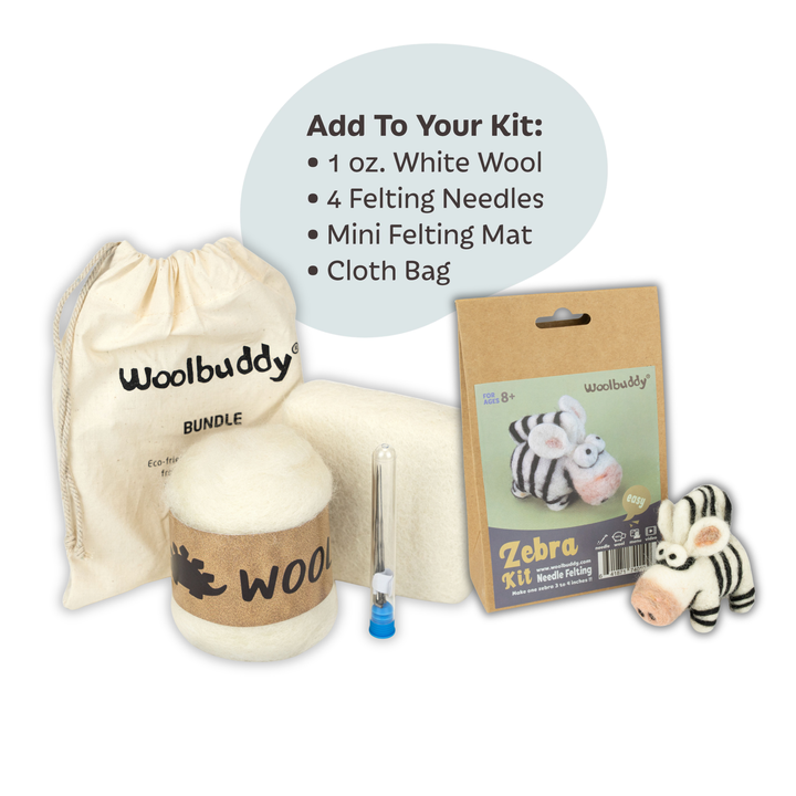 Needle Felting Zebra Kit for Beginners | Woolbuddy