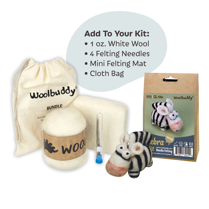 Needle Felting Zebra Kit for Beginners | Woolbuddy