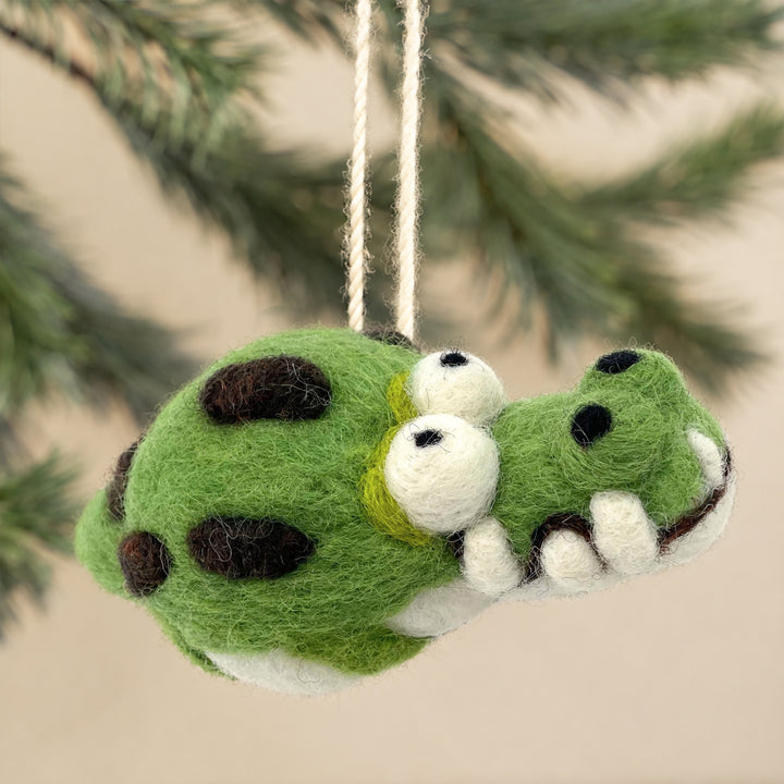 Handmade Wool Felt Alligator Charm – Cute Bag & Desk Accessory | Woolbuddy