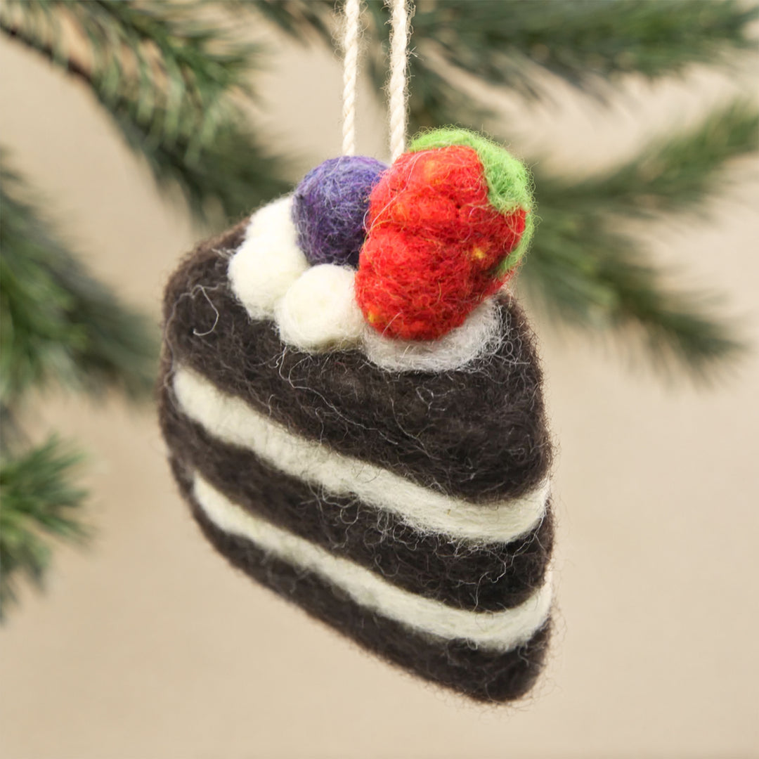 Cake Ornament – Handmade Wool Felt Dessert Car & Bag Charm Decor | Woolbuddy