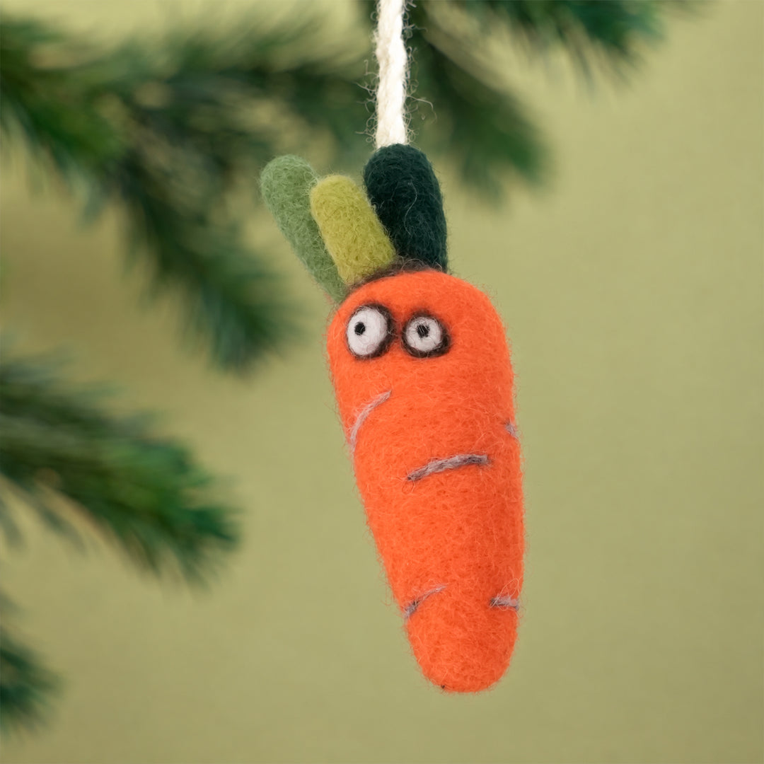 Handmade Wool Felt Veggie Ornaments – Cute Fruit & Vegetable Decorations | Woolbuddy