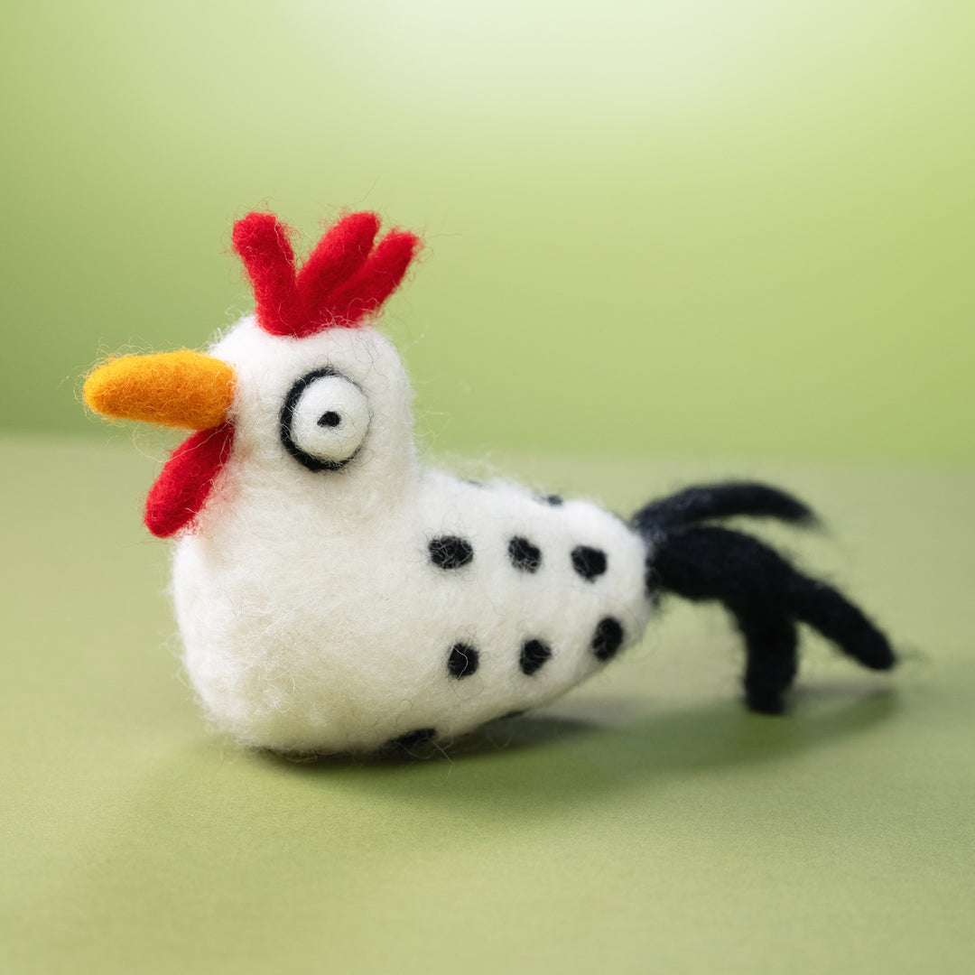 Chicken Ornament - Handmade Needle Felted Wool Decoration | Woolbuddy
