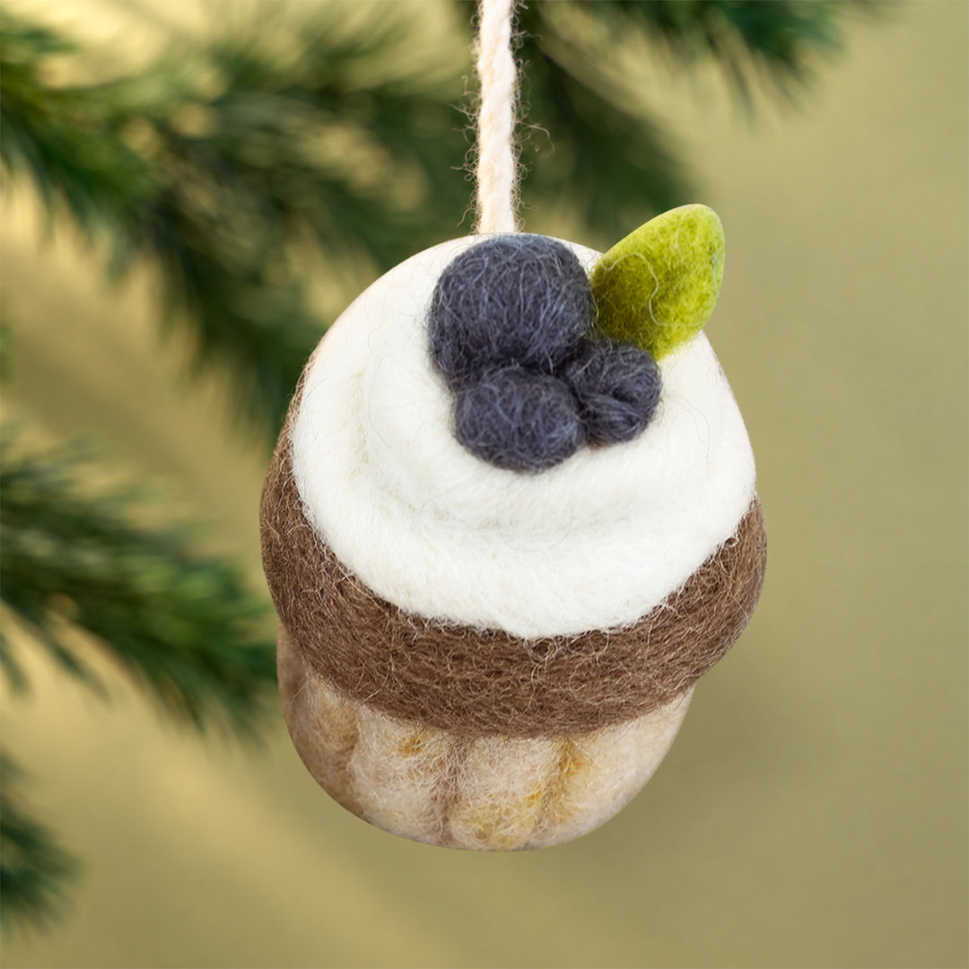 Handmade Wool Felt Cupcake Ornament – Cute Dessert Décor & Charm | Woolbuddy