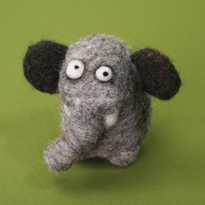 Elephant Ornament – Handmade Wool Felt Car & Bag Charm Decor | Woolbuddy
