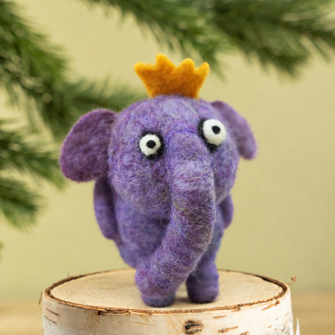 Elephant Ornament – Handmade Wool Felt Car & Bag Charm Decor | Woolbuddy