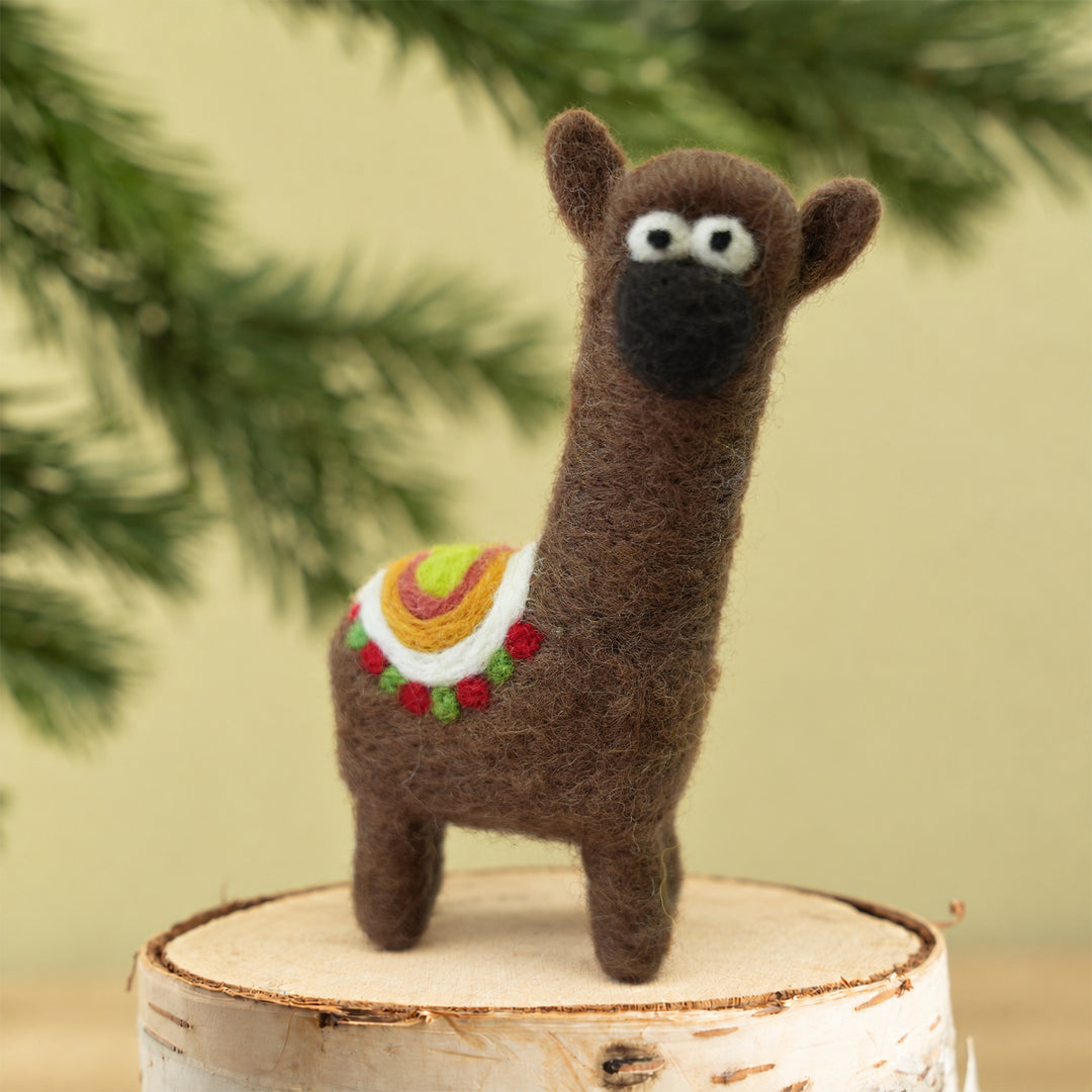 Handmade Wool Felt Llama Charm – Cute Bag & Desk Accessory | Woolbuddy