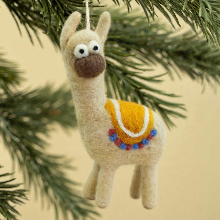 Handmade Wool Felt Llama Charm – Cute Bag & Desk Accessory | Woolbuddy