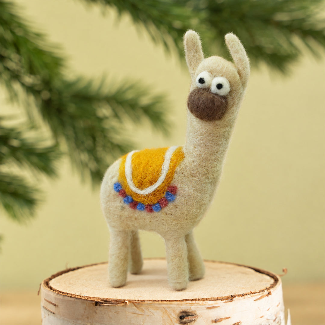 Handmade Wool Felt Llama Charm – Cute Bag & Desk Accessory | Woolbuddy