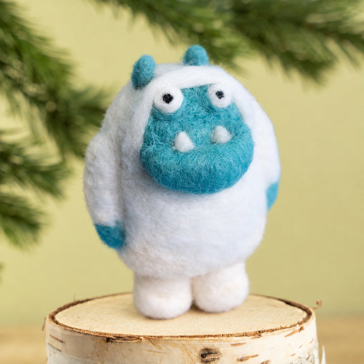 Handmade Wool Felt Yeti – Unique Mythical Creature Charm | Woolbuddy