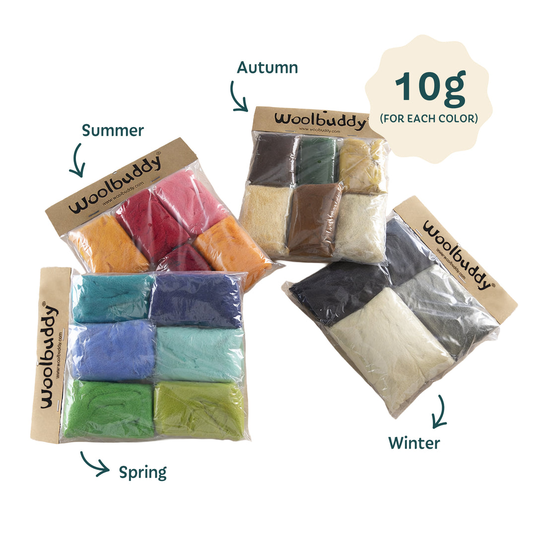 Four Season Merino Colored Wool – Soft Dyed Roving for Felting & Fiber Crafts | Woolbuddy