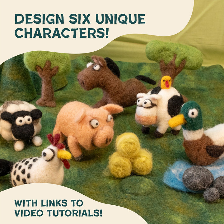 Needle Felting Farm Collection Kit for Beginners | Woolbuddy