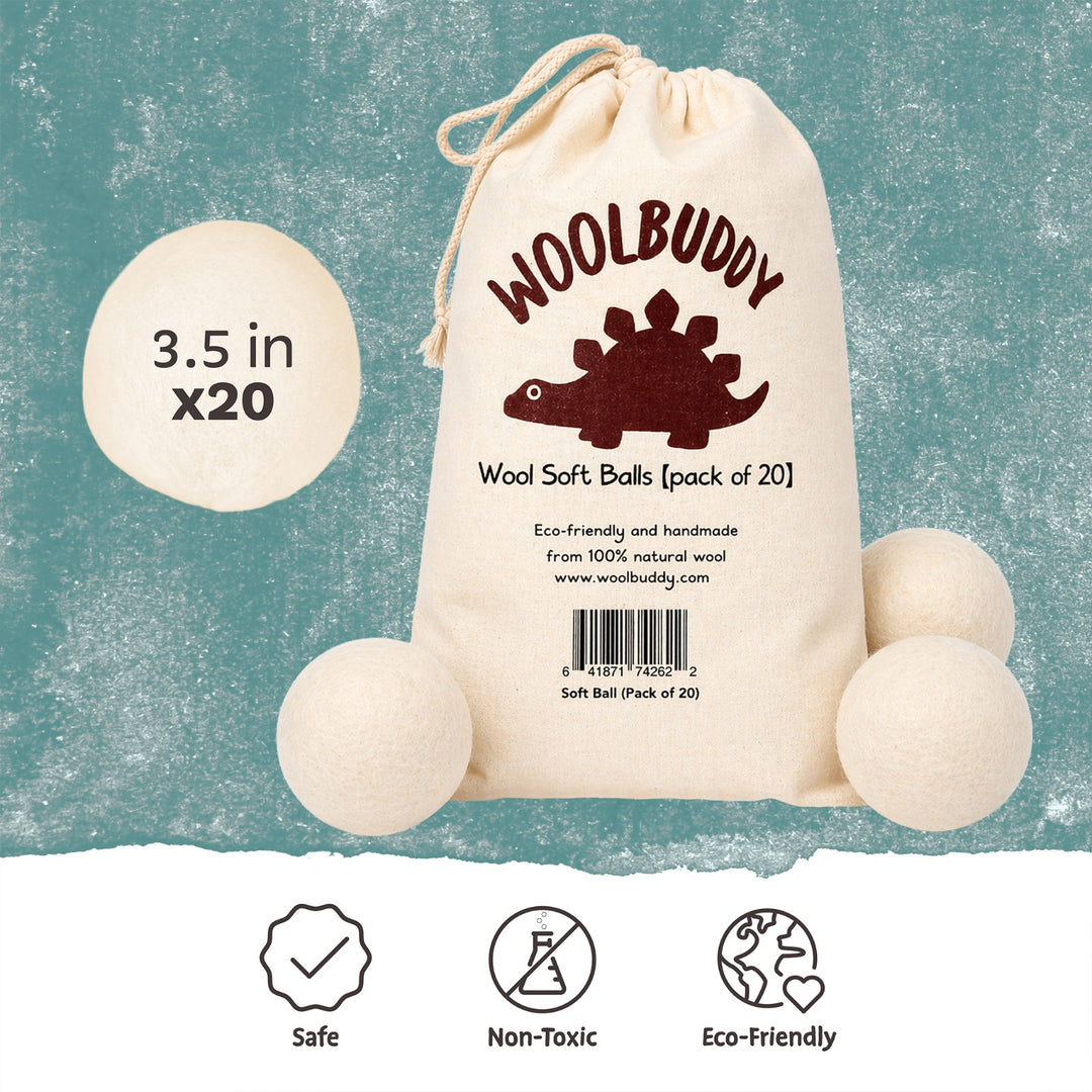 Soft Wool Felt Balls – 12 & 20 pcs for Crafts, DIY Decorations & Needle Felting | Woolbuddy