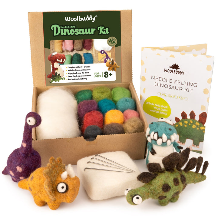Needle Felting Dinosaur Kit for Beginners | Woolbuddy