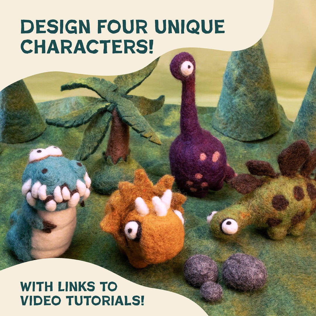 Needle Felting Dinosaur Kit for Beginners | Woolbuddy