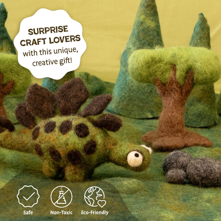 Needle Felting Dinosaur Kit for Beginners | Woolbuddy