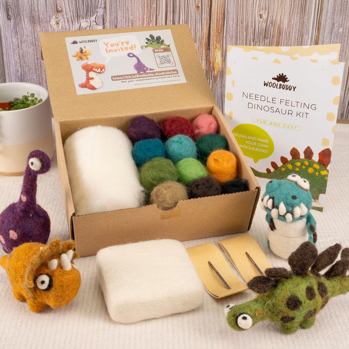 Needle Felting Dinosaur Kit for Beginners | Woolbuddy