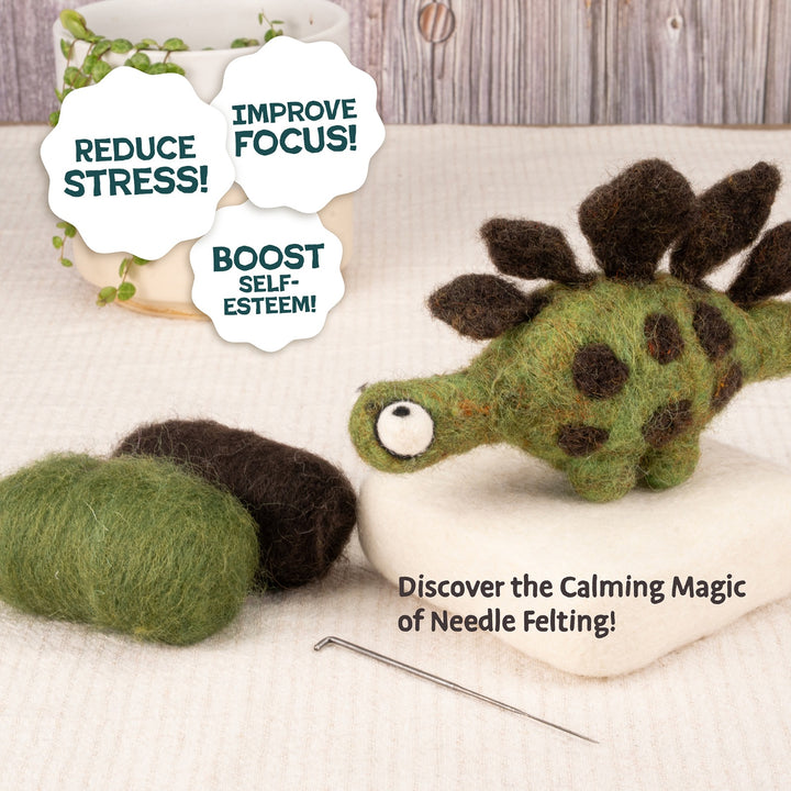 Needle Felting Dinosaur Kit for Beginners | Woolbuddy