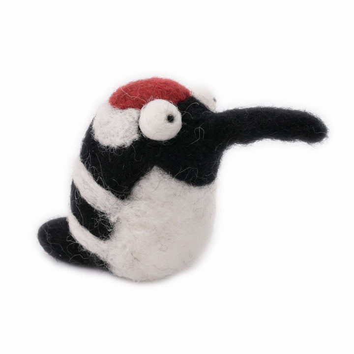 Handmade Woodpecker Ornament - Needle Felted Wool Bird Decoration | Woolbuddy