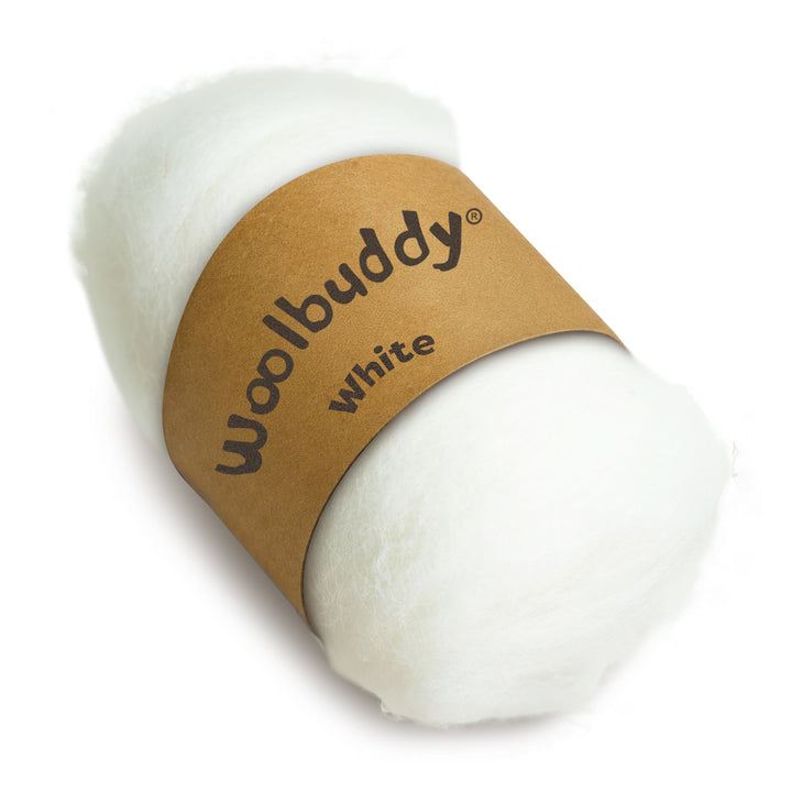 Corriedale Wool White – Premium Natural Wool Roving for Needle Felting & Crafts | Woolbuddy