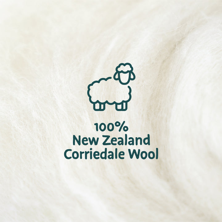 Corriedale Wool White – Premium Natural Wool Roving for Needle Felting & Crafts | Woolbuddy