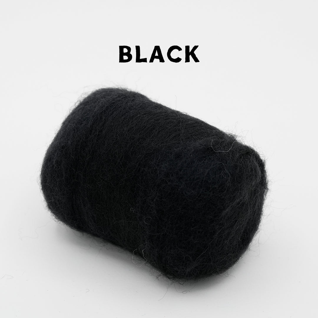 Corriedale Wool Black – Premium Wool Roving for Needle Felting & Crafts | Woolbuddy